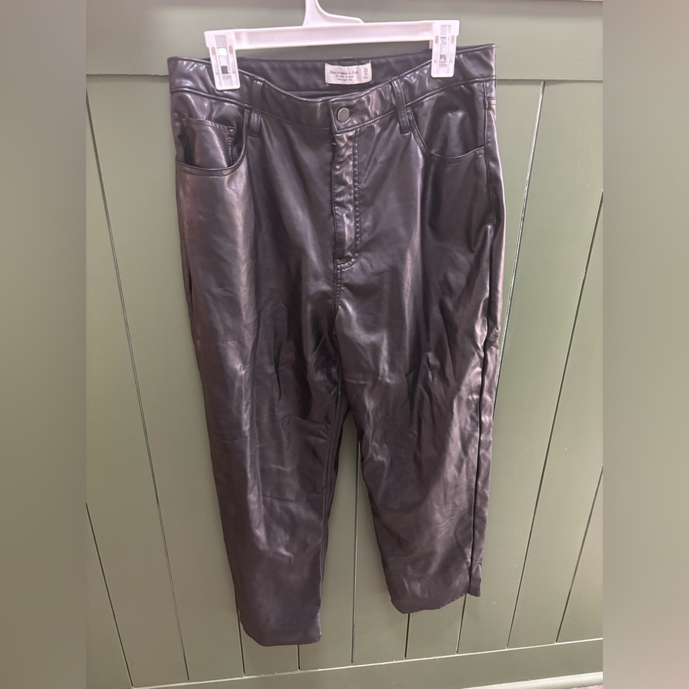Abercrombie Ankle Straight leather pants